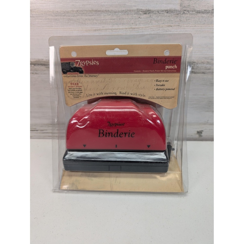 7gypsies Binderie Hole Punch Red Battery Powered Scrapbook Tool 10074